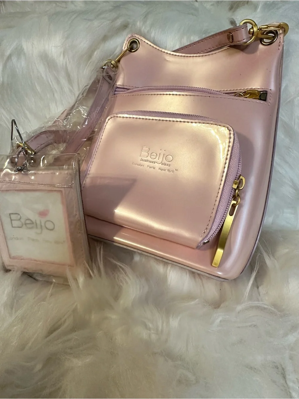 Beijo Pink Women's Crossbody Bag with an Adjustable Strap NWOT